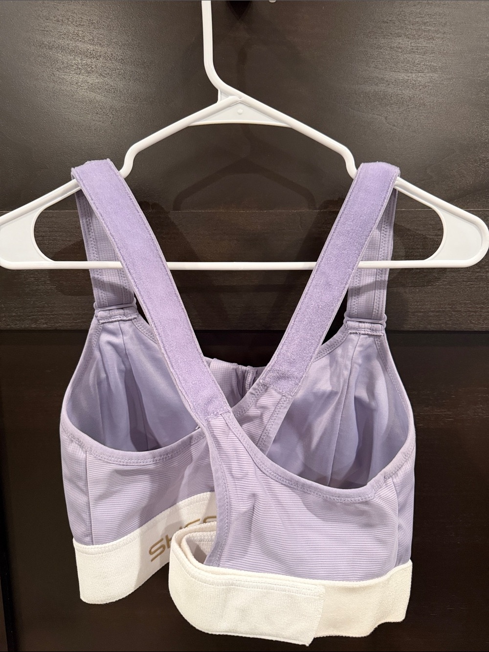 SHEFIT Lavender Front-Zip Support Sports Bra with White Band - Picture 2 of 2
